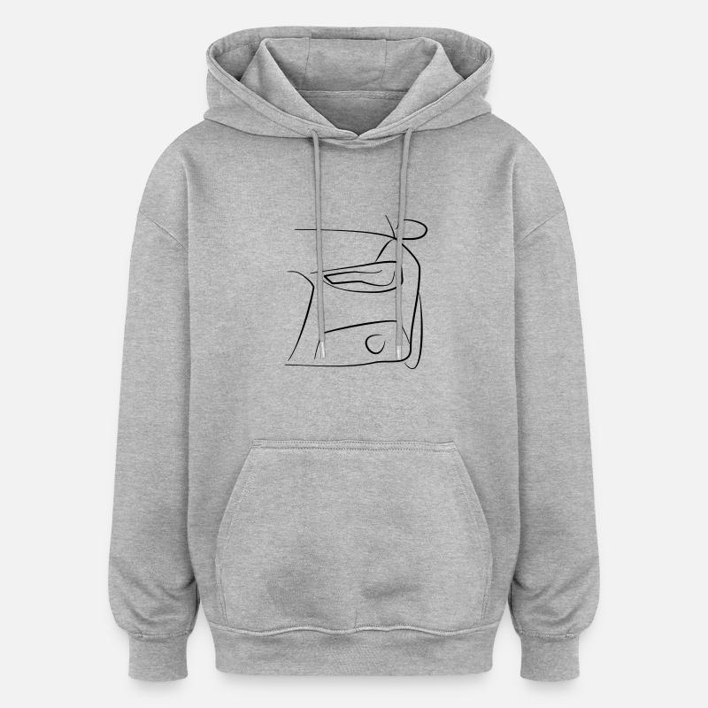 Auto Front Scheinwerfer Tribal - Oversized Unisex Hoodie - Grau meliert