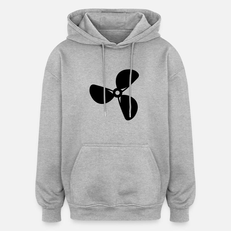 Bateau - Sweat à capuche oversize unisexe - gris chiné