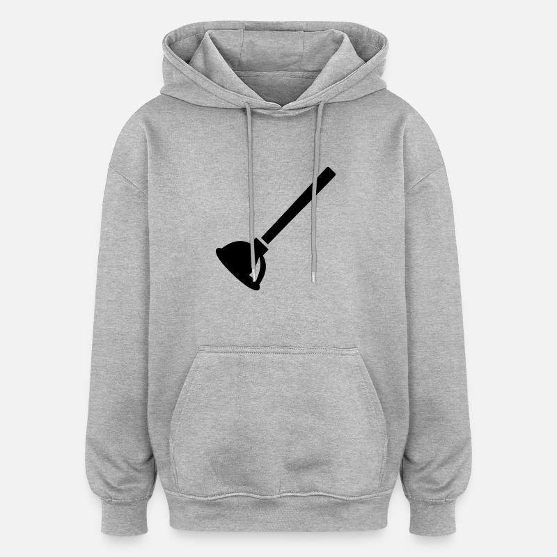 Plombier - Sweat à capuche oversize unisexe - gris chiné
