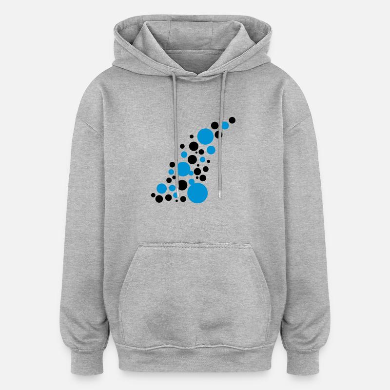 Circle points pattern design - Oversized Unisex Hoodie - heather grey