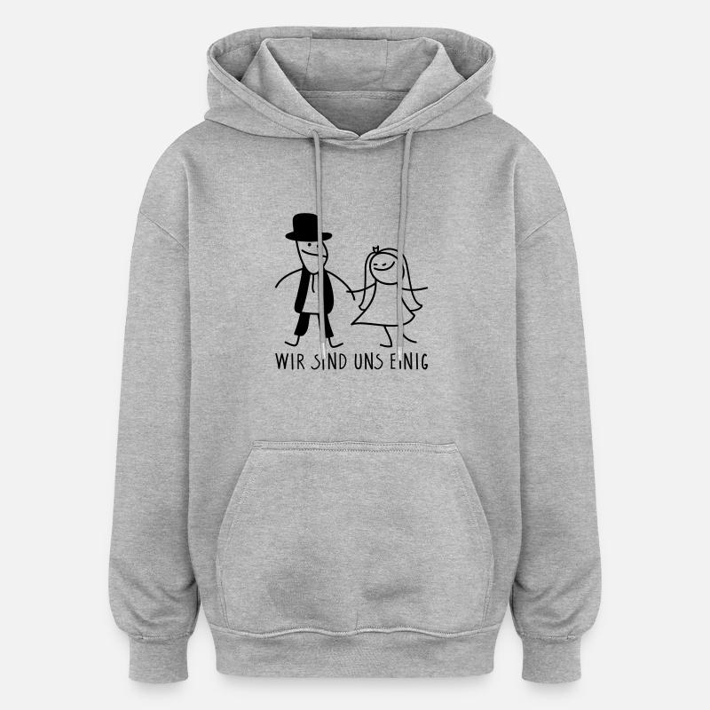 Brautpaar - Oversized Unisex Hoodie - Grau meliert