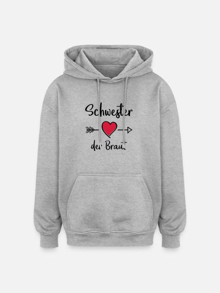 schwester der braut - Oversized Unisex Hoodie - Grau meliert