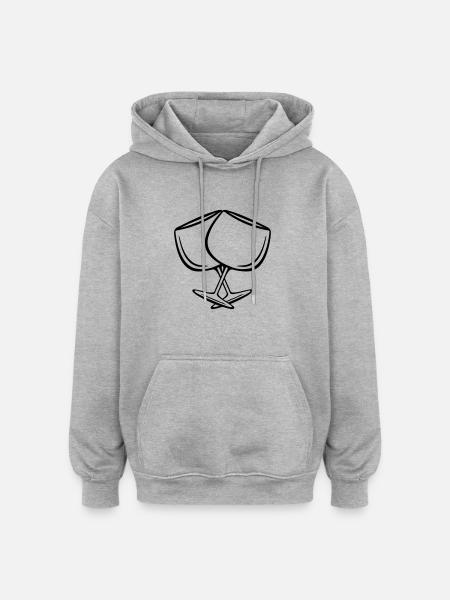 wine glasses - Oversized Unisex Hoodie - Grau meliert