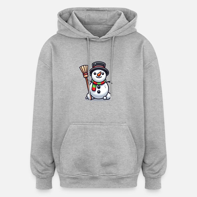 Schneemann Comic - Oversized Unisex Hoodie - Grau meliert