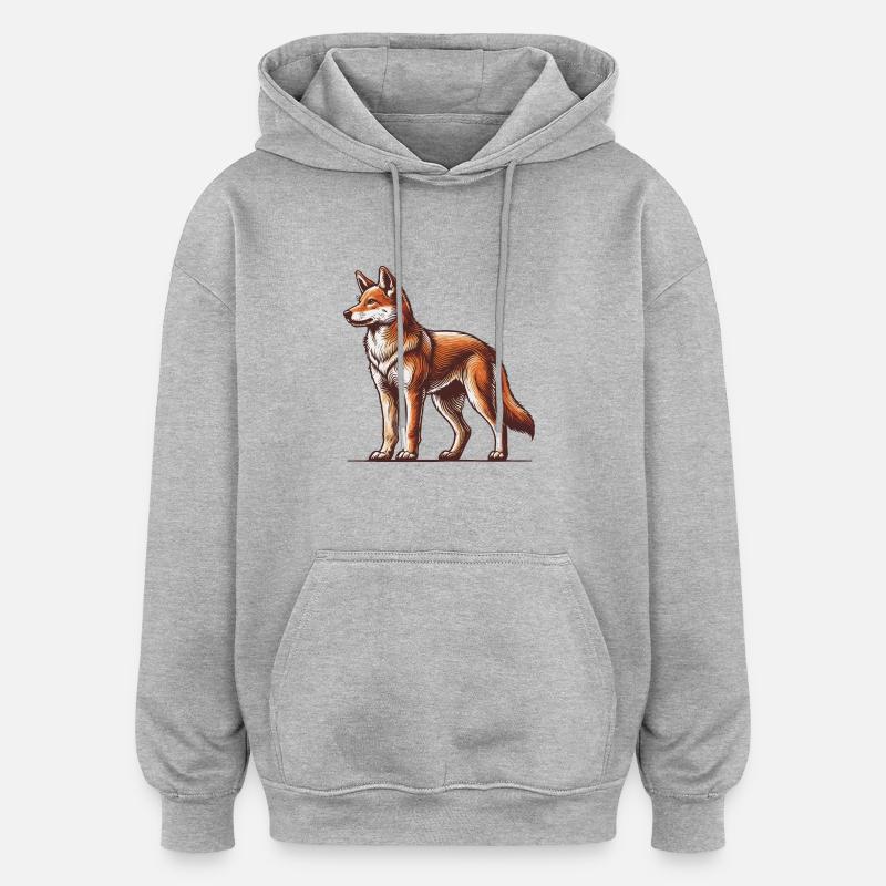 Dingo - Sweat à capuche oversize unisexe - gris chiné