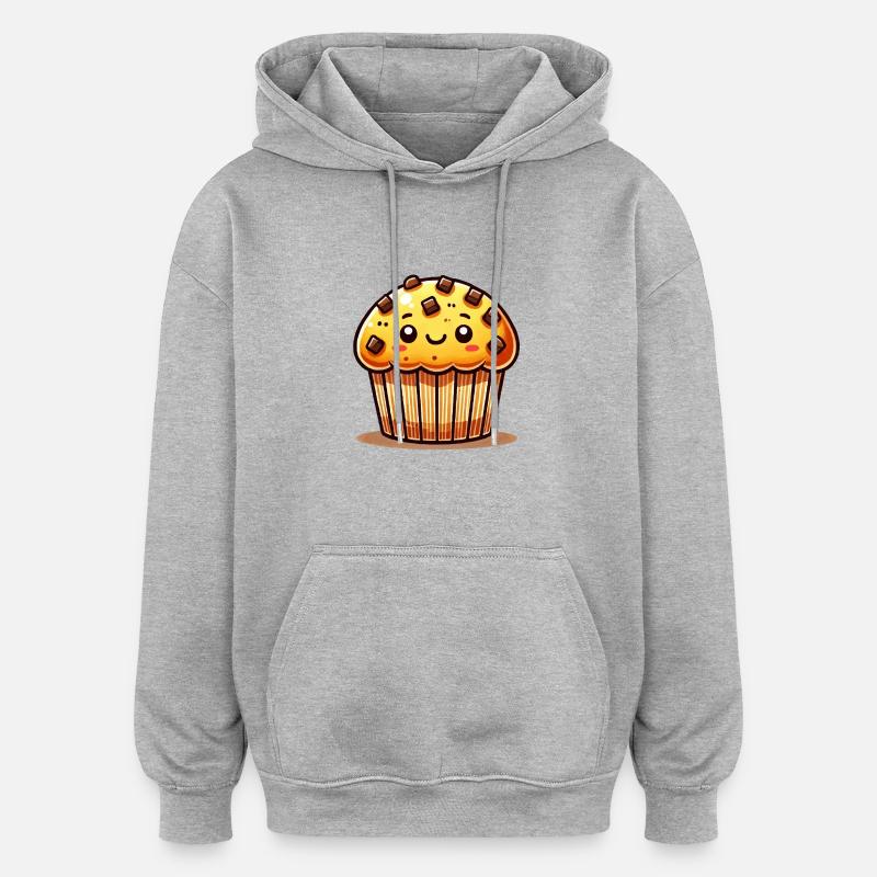 muffin - Sweat à capuche oversize unisexe - gris chiné