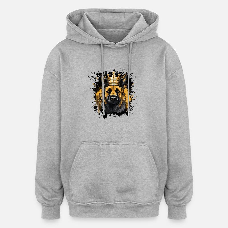 hund tier comic - Oversized Unisex Hoodie - Grau meliert