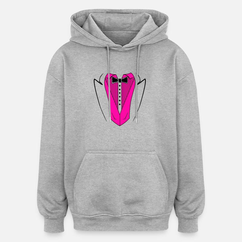 Costume 02 - Sweat à capuche oversize unisexe - gris chiné