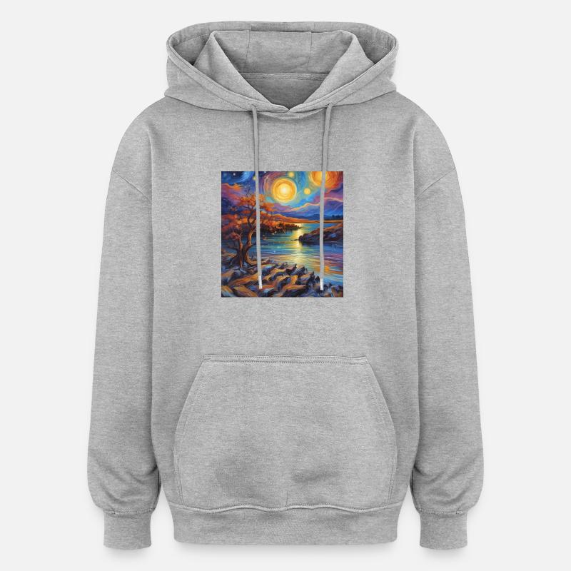 Le bruit du soleil - Sweat à capuche oversize unisexe - gris chiné