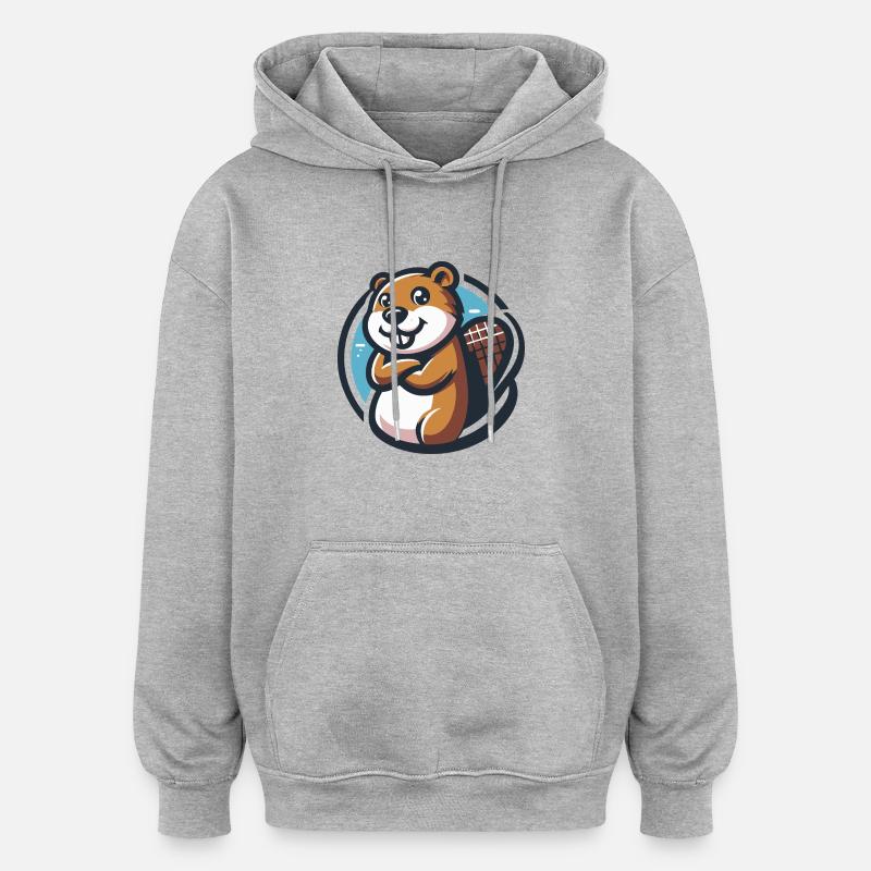 Bâtiment Beaver à cet endroit - Sweat à capuche oversize unisexe - gris chiné