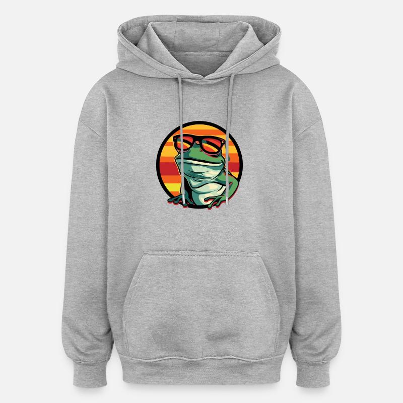 Frog Cool Comic - Oversized Unisex Hoodie - heather grey