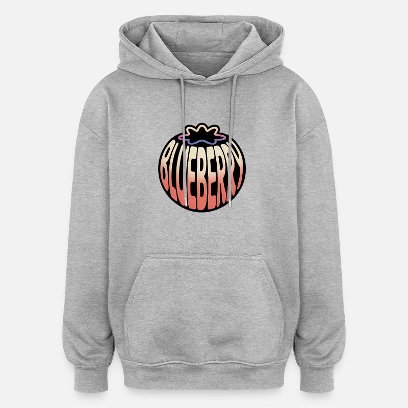 Blueberry - Cool Fruit Logo - Oversized Unisex Hoodie - heather grey