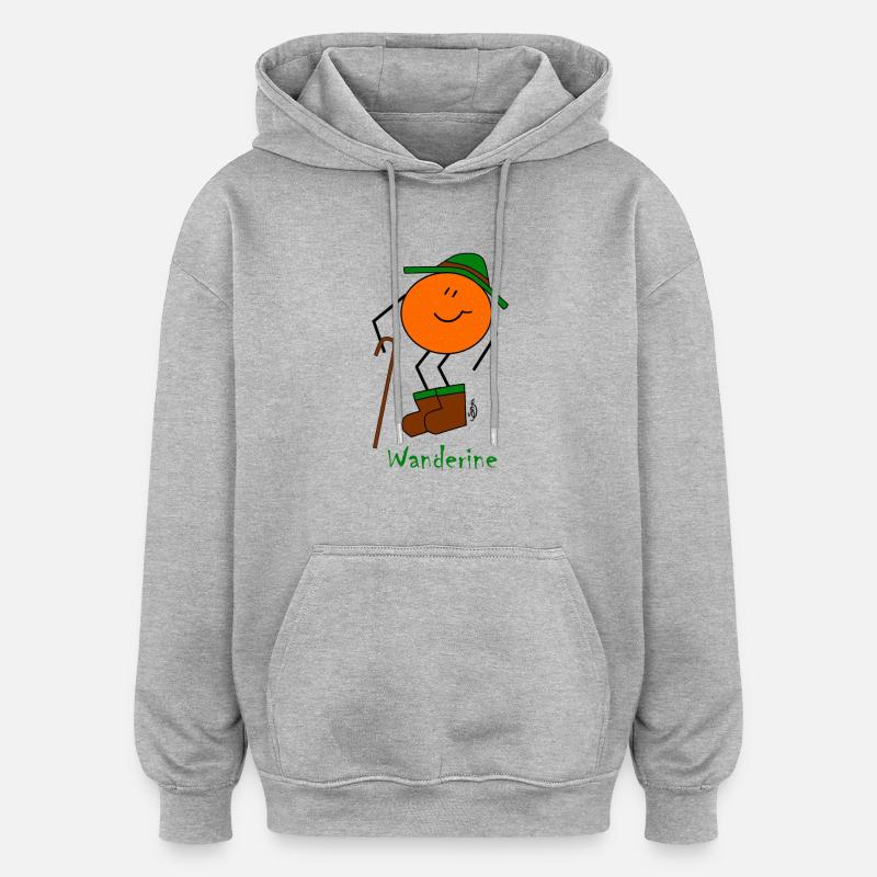 wanderine - Oversized Unisex Hoodie - Grau meliert