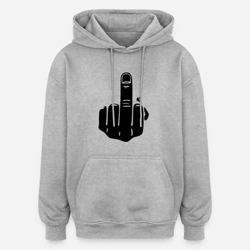 1_stinkefinger2 - Sweat à capuche oversize unisexe - gris chiné