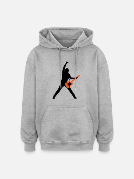 rock_gitarrist_2c - Oversized Unisex Hoodie - heather grey