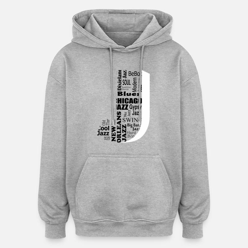 Jazz - Sweat à capuche oversize unisexe - gris chiné