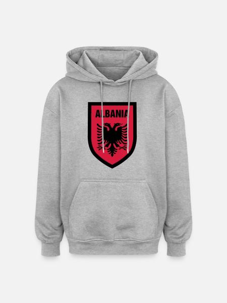 003 Albania - Oversized Unisex Hoodie - heather grey