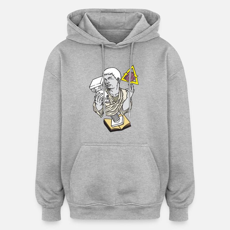 Statue Schädel Siegessäule - Oversized Unisex Hoodie - Grau meliert