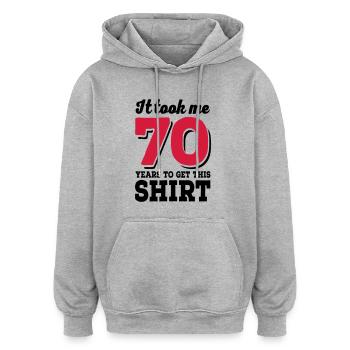 70th birthday - Oversized Unisex Hoodie - heather grey - Front - Noah (186cm)