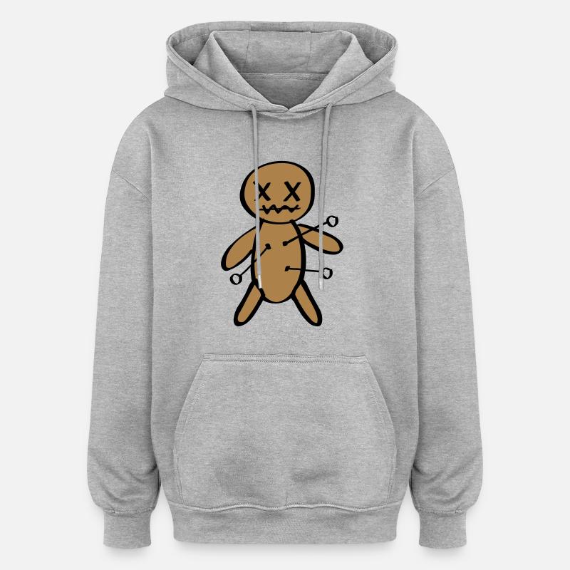 Voodoo poupée Halloween - Sweat à capuche oversize unisexe - gris chiné
