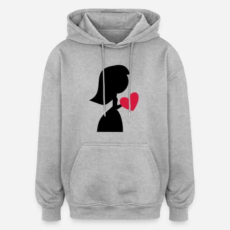 jeune mariée - Sweat à capuche oversize unisexe - gris chiné