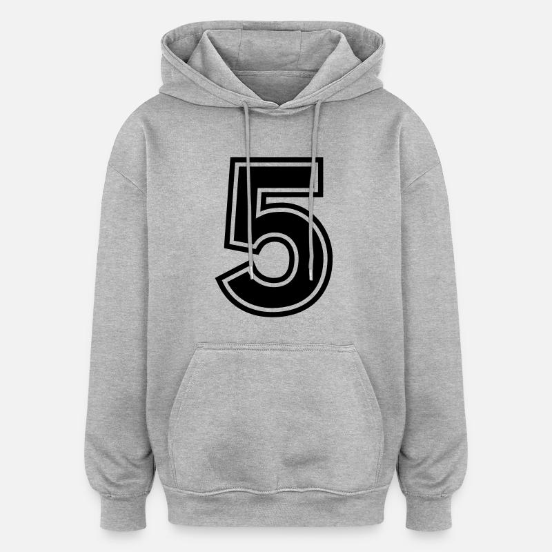 number_five - Sweat à capuche oversize unisexe - gris chiné