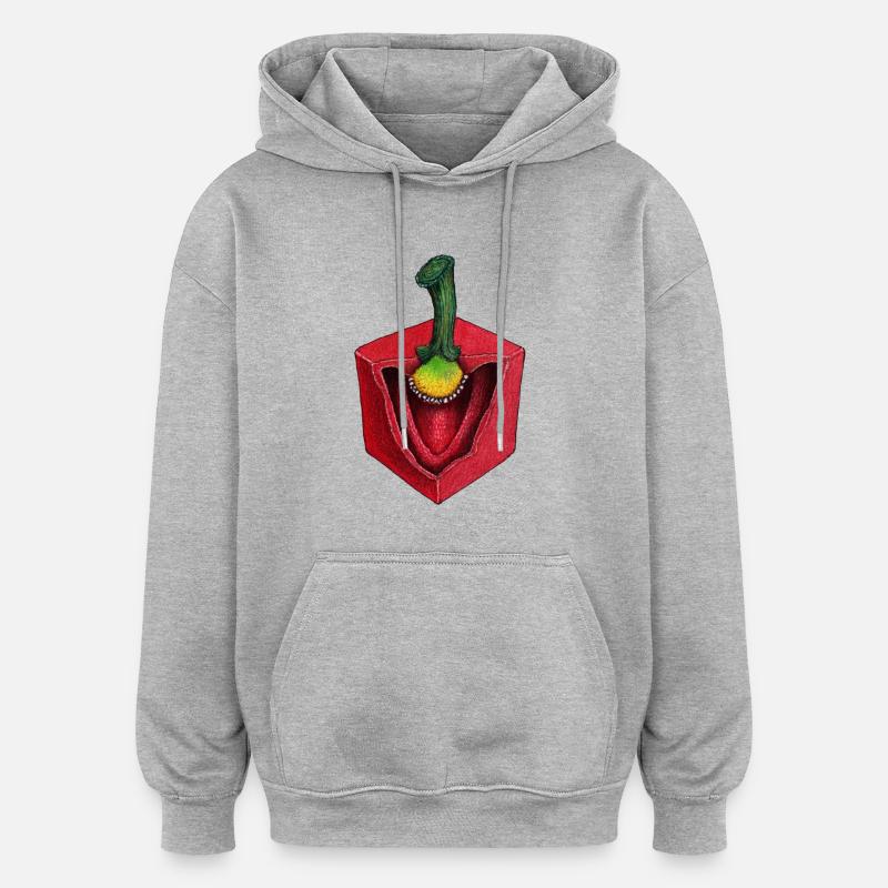 Pepper Cubus Cube vegetable cubes - Oversized Unisex Hoodie - heather grey