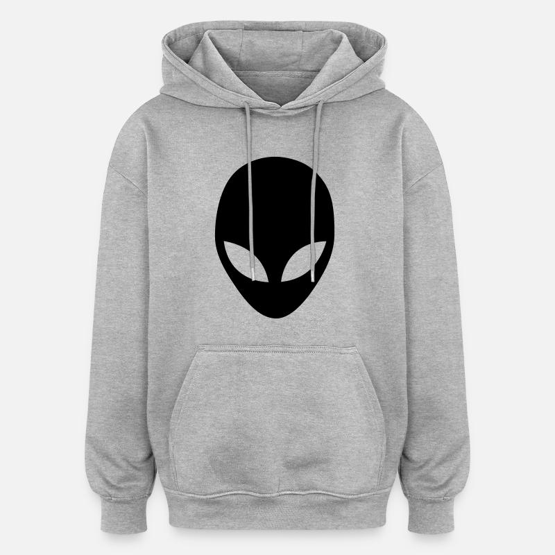 Alien noir - Sweat à capuche oversize unisexe - gris chiné