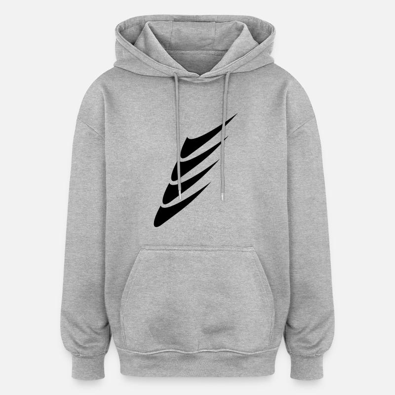 tout simplement 005 - Sweat à capuche oversize unisexe - gris chiné