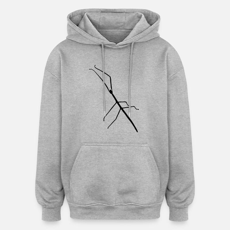 bois_ d'insectes_s1 - Sweat à capuche oversize unisexe - gris chiné