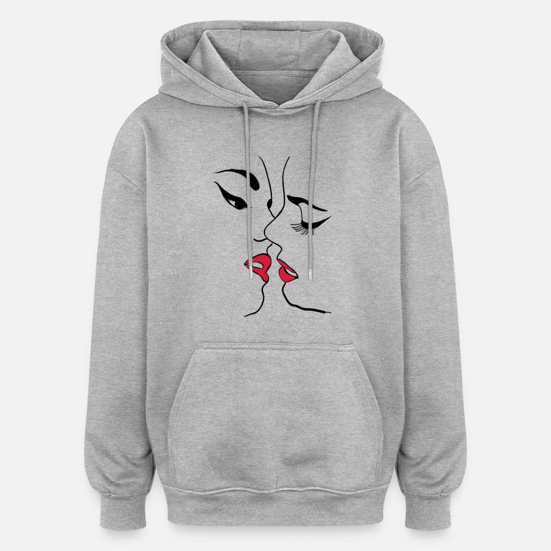 Lesben - Oversized Unisex Hoodie - Grau meliert