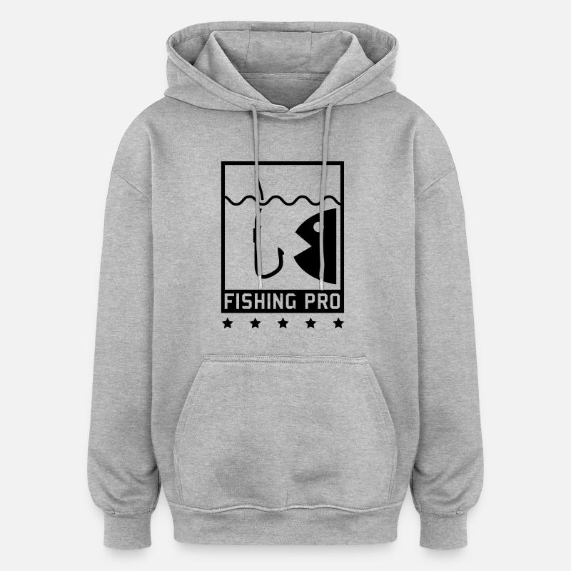 fisching_pro_f1 - Sweat à capuche oversize unisexe - gris chiné