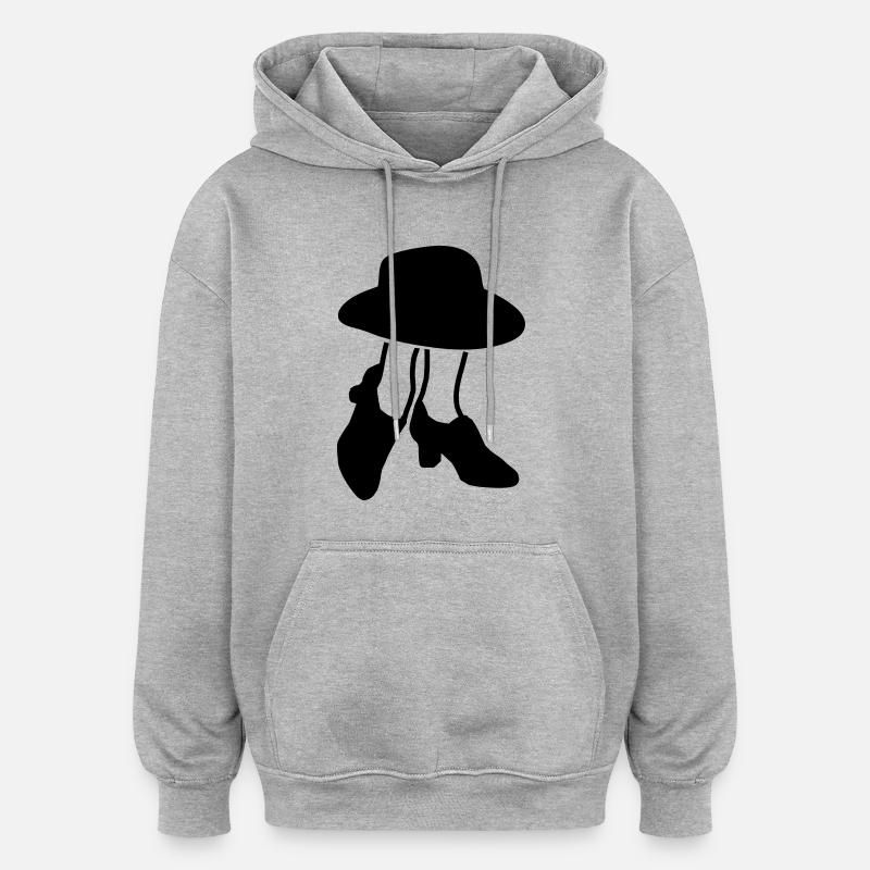 schuhmithut4 - Oversized Unisex Hoodie - Grau meliert
