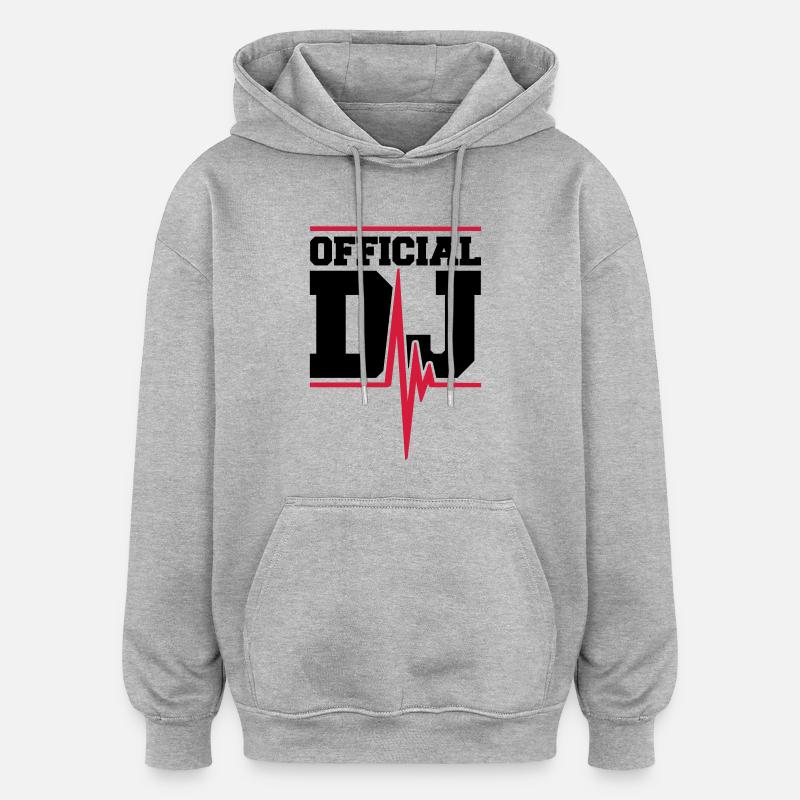 Official DJ Music Pulse - Sweat à capuche oversize unisexe - gris chiné