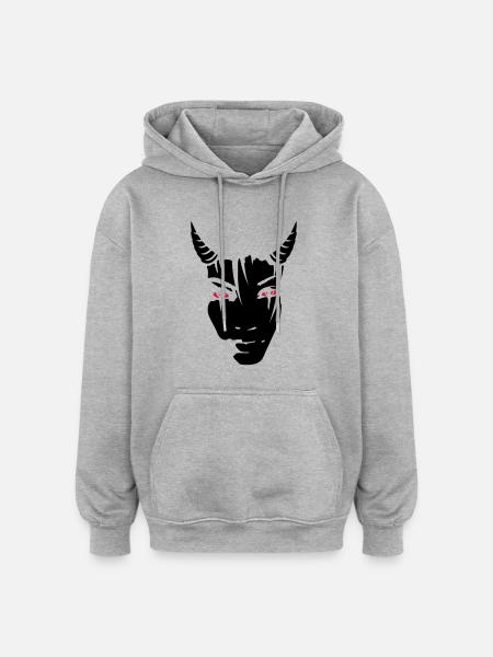 Devil girl - Oversized Unisex Hoodie - Grau meliert