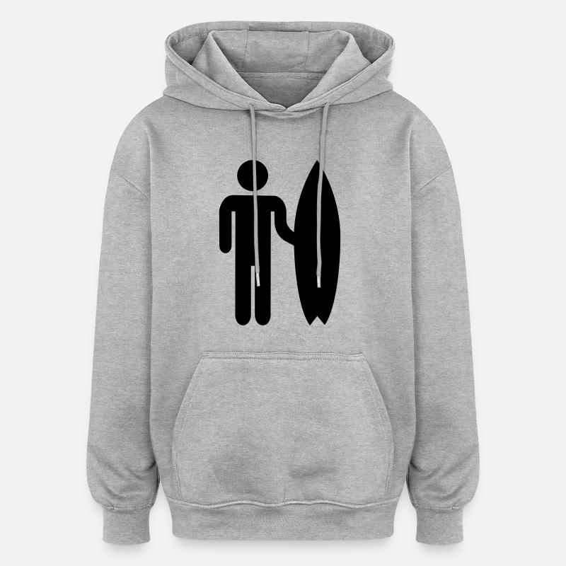 Surfing - Oversized Unisex Hoodie - heather grey