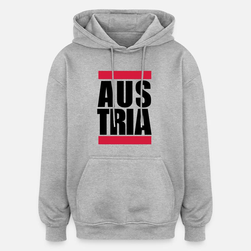 Austria Logo Design - Sweat à capuche oversize unisexe - gris chiné