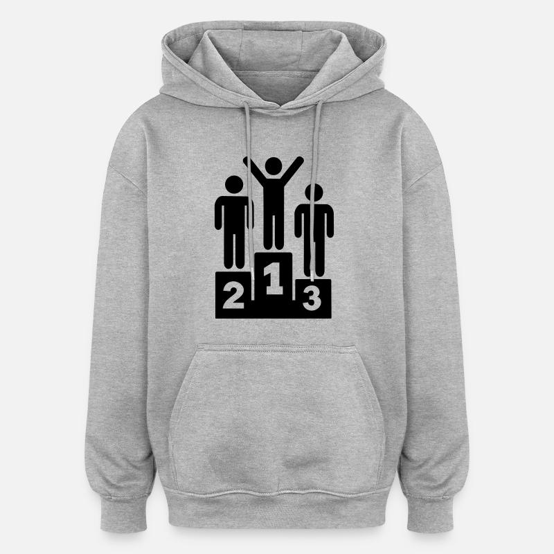Podium - Sweat à capuche oversize unisexe - gris chiné