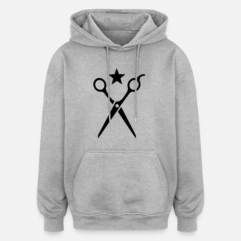 Ciseaux - Sweat à capuche oversize unisexe - gris chiné