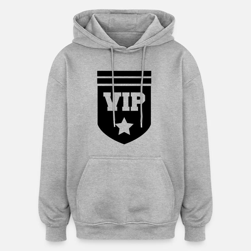 vip01 - Oversized Unisex Hoodie - Grau meliert