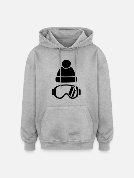 Lunettes de ski - Sweat à capuche oversize unisexe - gris chiné