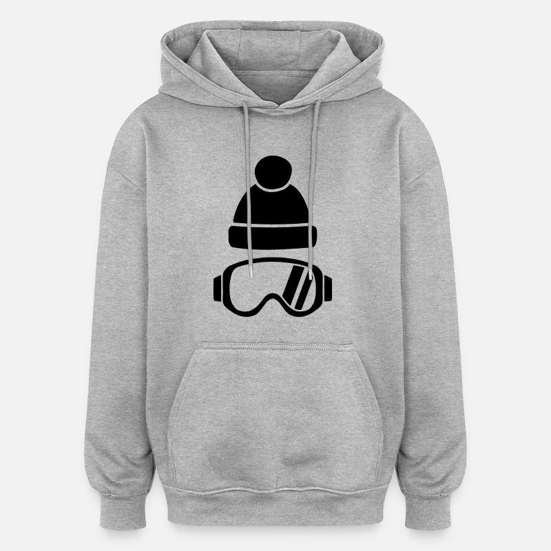 Skibrille - Oversized Unisex Hoodie - Grau meliert