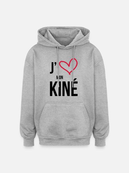 J'aime mon Kiné - Oversized Unisex Hoodie - heather grey