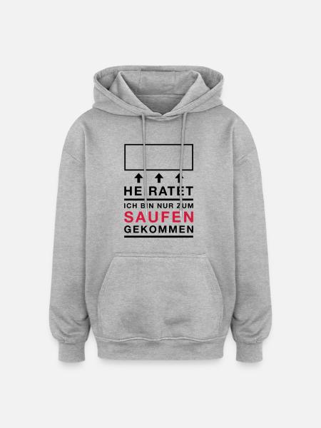 Junggesellenabschied - JGA - Saufen - Oversized Unisex Hoodie - Grau meliert
