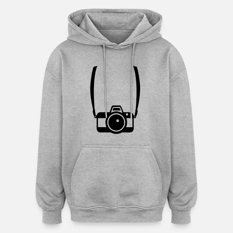 Caméra - Sweat à capuche oversize unisexe - gris chiné