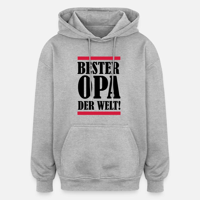 bester_opa_der_welt_002 - Oversized Unisex Hoodie - Grau meliert
