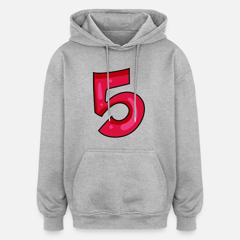 5 - Sweat à capuche oversize unisexe - gris chiné