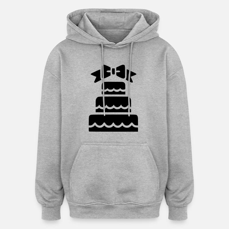 Gateau de mariage - Sweat à capuche oversize unisexe - gris chiné