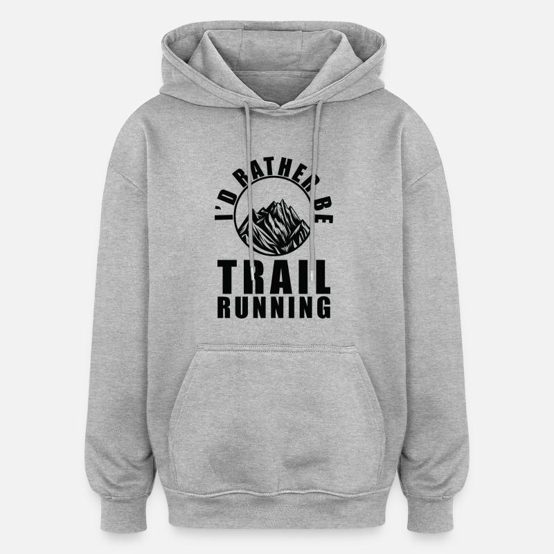 Trail Running Sport - Oversized Unisex Hoodie - Grau meliert