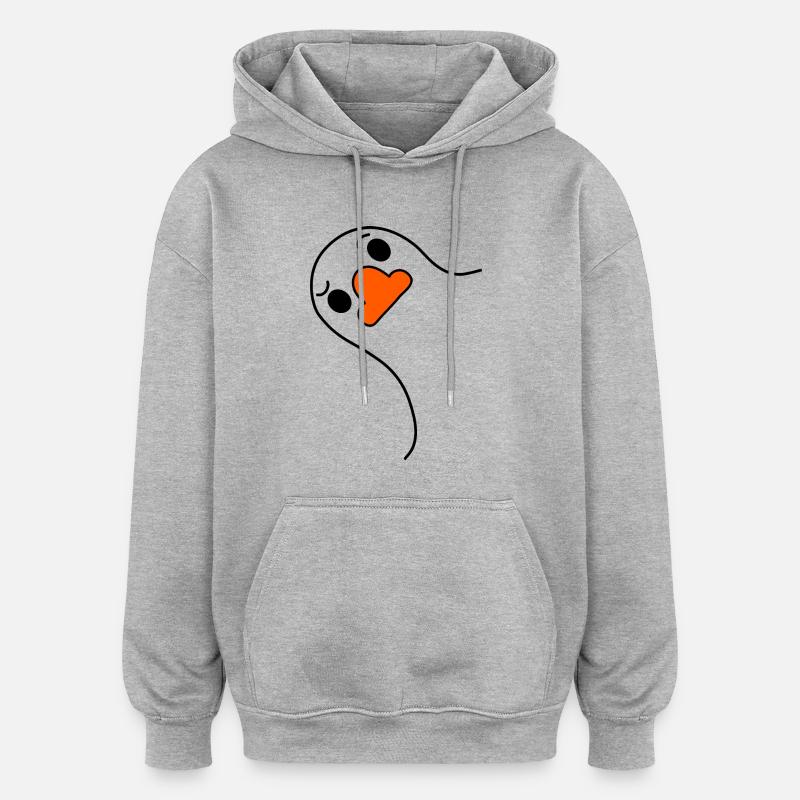 Canard - Sweat à capuche oversize unisexe - gris chiné